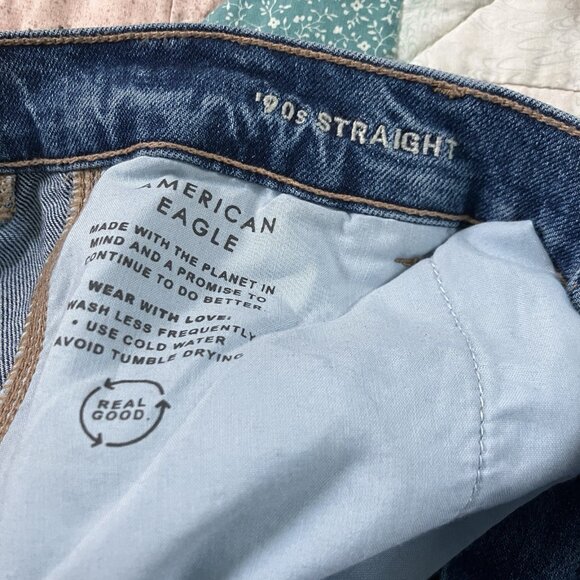 American Eagle 90's Straight Cargo Jeans Womens 12 Short - Picture 4 of 10